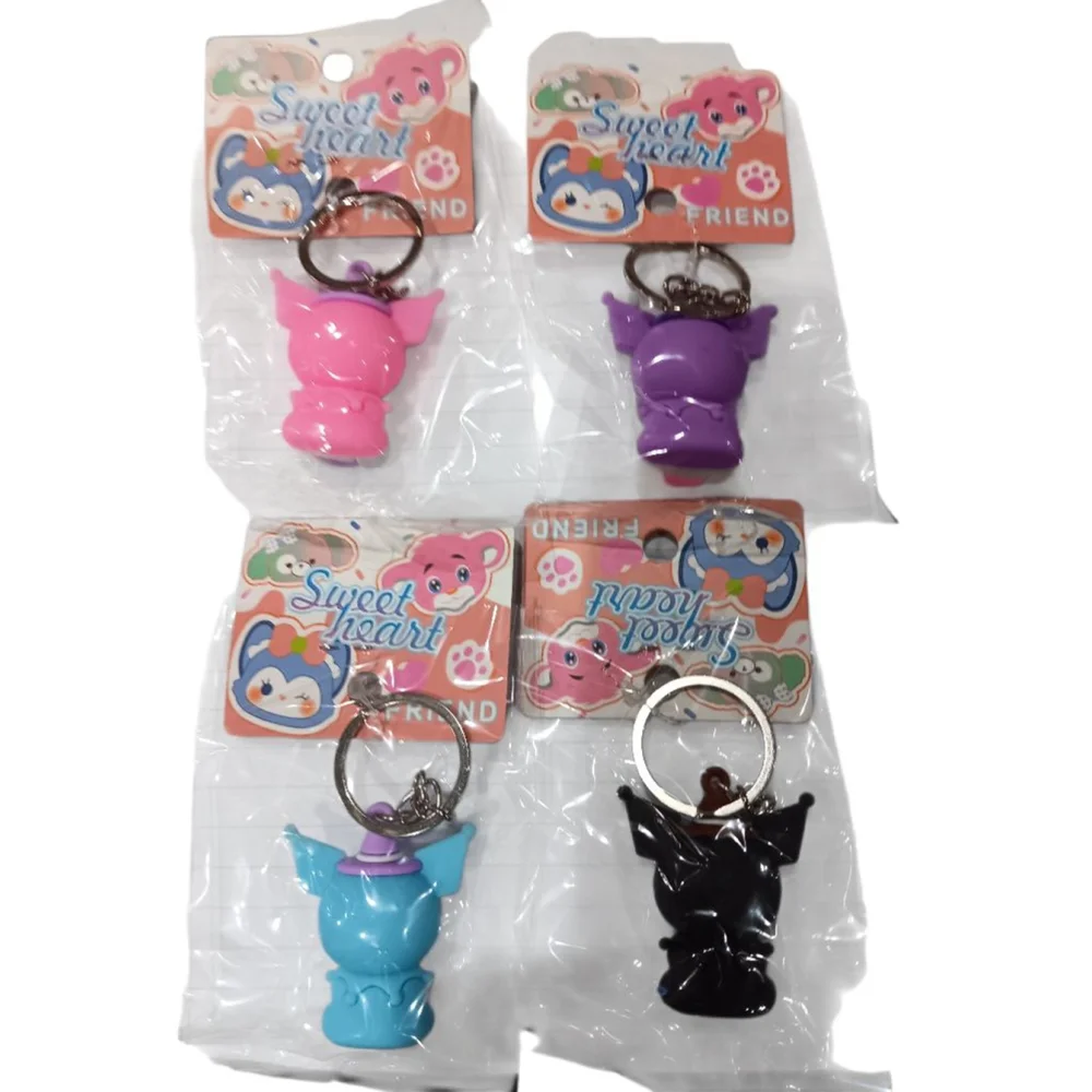 Set of 4 KUROMI Inspired Sanrio Character Sweetheart Friend Keychain Purse Charm